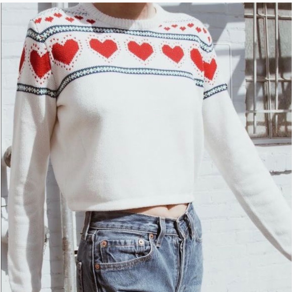 Brandy Melville Francesca Hearts Sweater